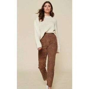 NWT LPA Leopard Leather Suede‎ Pants Size Small